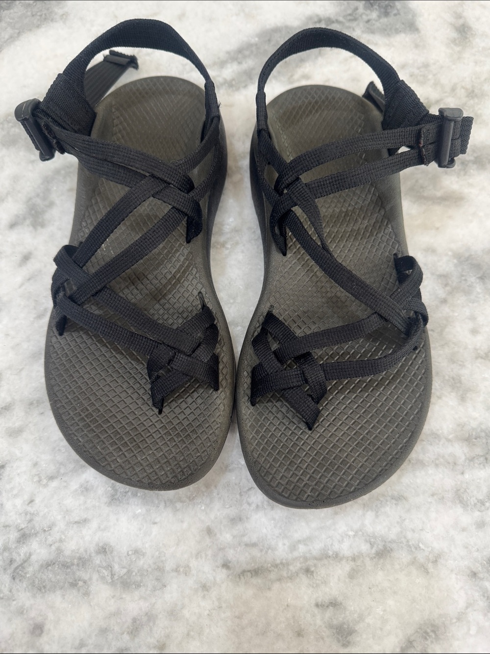 Chaco Women's Black Strappy Sandals with Adjustable Ankle Strap Sz 8